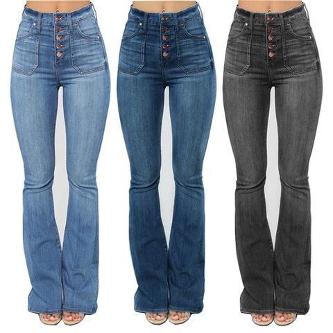 Women's Daily Fashion Solid Color Full Length Jeans