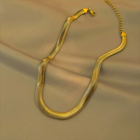 Mode Geometrisch Titan Stahl Patchwork Überzug Kette Halskette 1 Stück