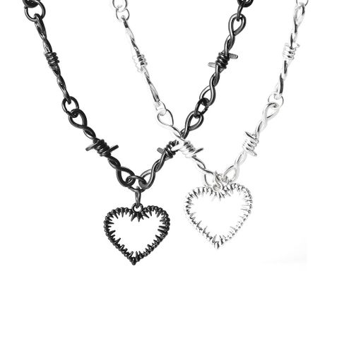 1 Piece Hip-hop Heart Shape Alloy Metal Chain Unisex Pendant Necklace