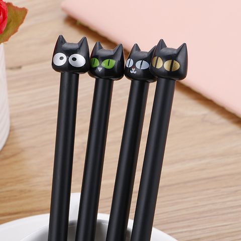 Cute Cartoon Black Kitten Gel Pen Student Creative Stationery Wholesale