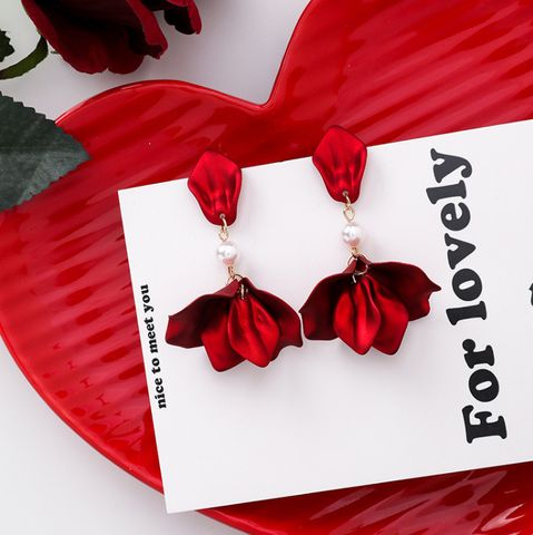 1 Pair Lady Flower Arylic Drop Earrings
