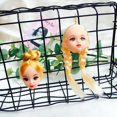 1 Pair Sweet Doll Plastic Resin Earrings