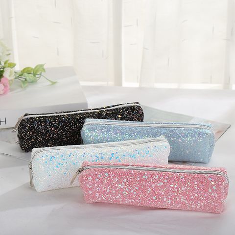 Creative Simple Glitter Children Learning Stationery Buggy Bag Cylinder Pencil Case