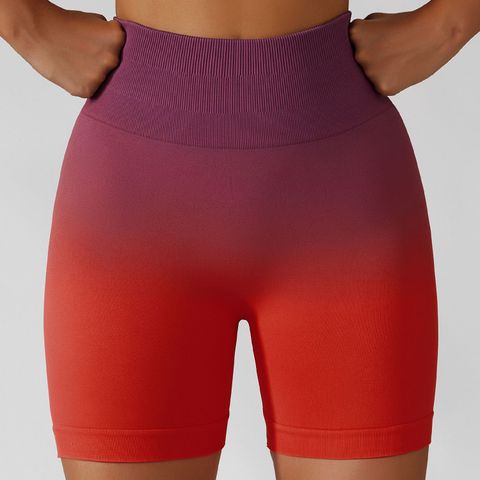 Sports Gradient Color Nylon Active Bottoms Shorts