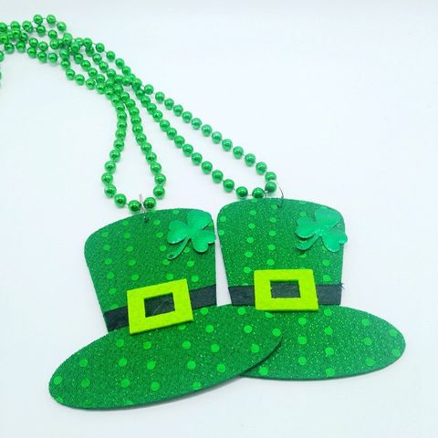 St. Patrick Shamrock Hat Plastic Party Costume Props Necklace 1 Piece