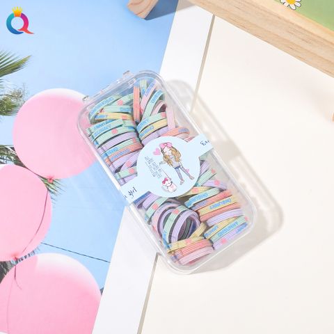 Sweet Star Solid Color Strawberry Plastic Rubber Band Hair Tie 1 Set