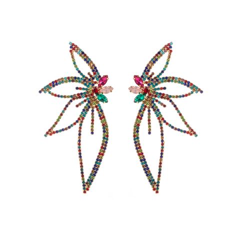 1 Pair Fashion Flower Alloy Plating Inlay Rhinestones Glass Women's Ear Studs