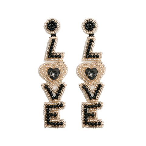 1 Pair Fashion Letter Beaded Handmade Women's Drop Earrings