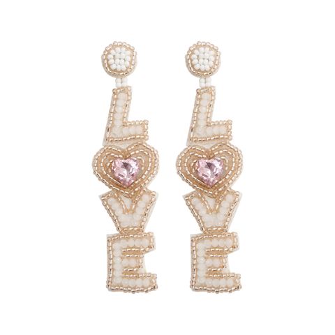 1 Pair Fashion Letter Beaded Handmade Women's Drop Earrings