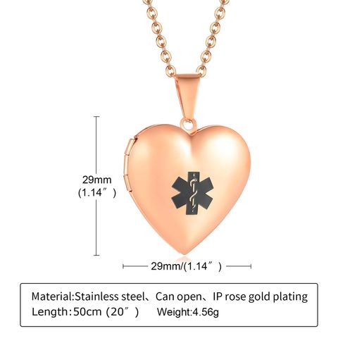 Stainless Steel Fashion Plating Heart Shape Letter Pendant Necklace