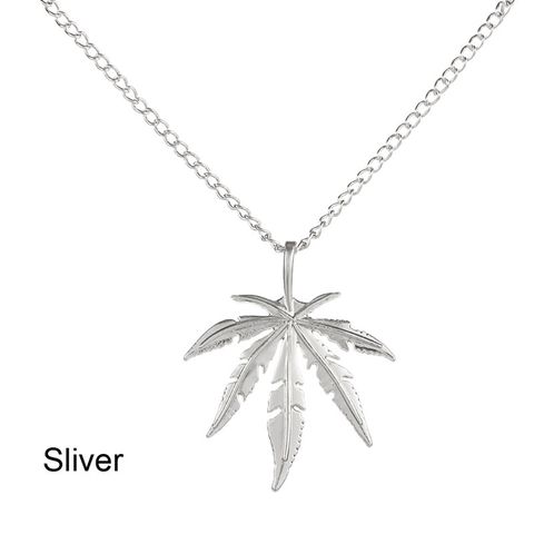 1 Piece Fashion Maple Leaf Titanium Steel Plating Couple Pendant Necklace