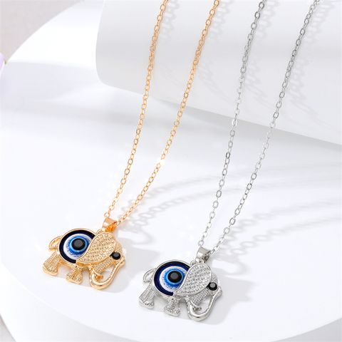 Fashion Eye Elephant Alloy Plating Women's Pendant Necklace