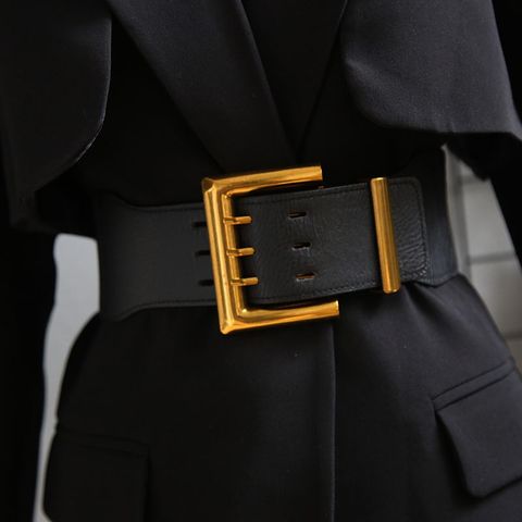 Fashion Solid Color Pu Leather Buckle Women's Leather Belts 1 Piece