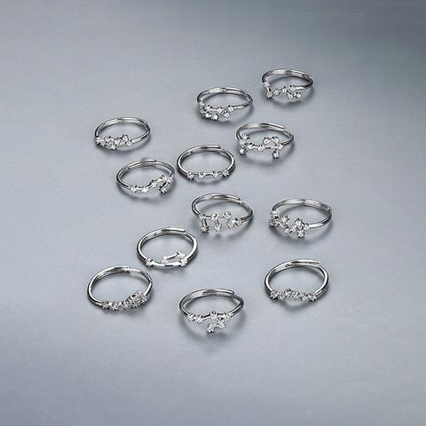 Simple Style Constellation Sterling Silver Inlay Zircon Rings