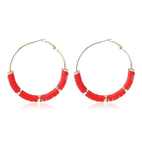 1 Pair Simple Style Classic Style Color Block Beaded Alloy Earrings