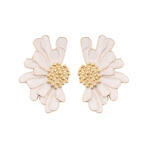 1 Pair Fashion Flower Alloy Enamel Women's Ear Studs