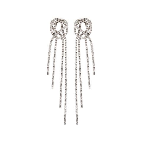 1 Pair Fashion Tassel Alloy Inlay Artificial Gemstones Women's Drop Earrings