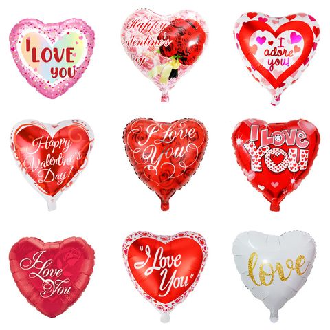 Valentine's Day Letter Heart Shape Aluminum Film Date Balloons 1 Piece