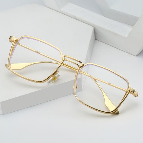 2023 Japanese Style Artistic Men's Personality Punching Craft Myopia Glasses Frame Alloy Niche Anti-blue Light Optical Glasses