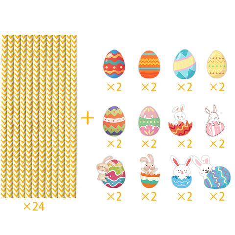 Easter Simple Style Classic Style Color Block Paper Holiday Daily Drinking Straw