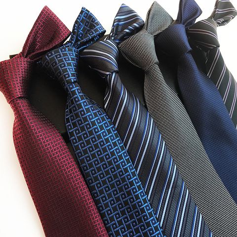 Tie Men's Polyester Jacquard Stripe Foreign Trade Supply Factory In Stock Wholesale