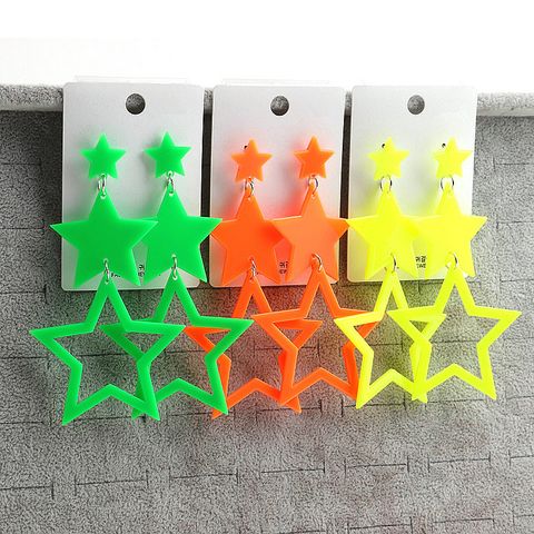 1 Pair Simple Style Star Arylic Patchwork Women's Ear Studs