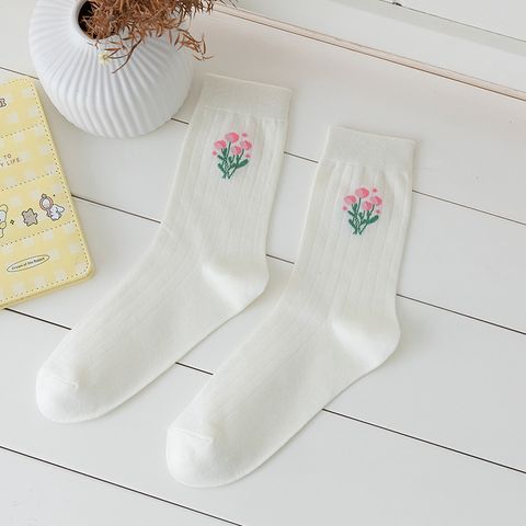 Women's Cute Flower Nylon Cotton Ankle Socks A Pair