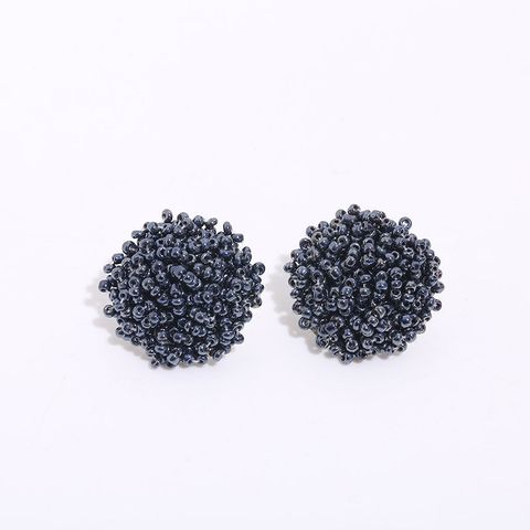 1 Pair Ethnic Style Solid Color Alloy Seed Bead Beaded Women's Ear Studs