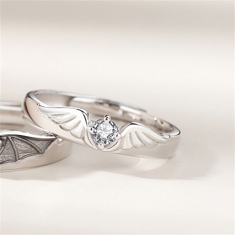 Fashion Angel Wings Wings Alloy Inlay Artificial Gemstones Open Ring