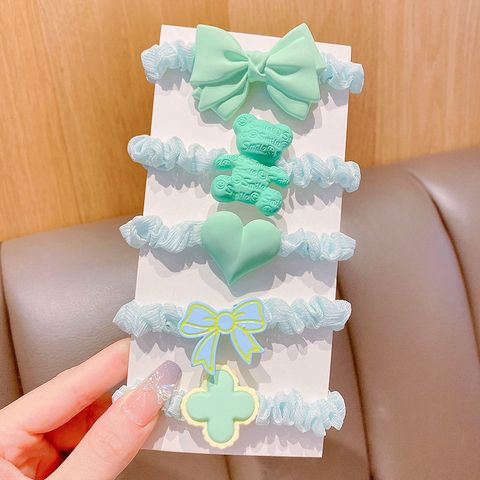 Cute Bow Knot Cloth Hair Tie 1 Set