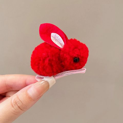 Cute Rabbit Plush Handmade Hair Clip 1 Piece