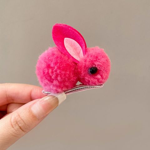 Cute Rabbit Plush Handmade Hair Clip 1 Piece