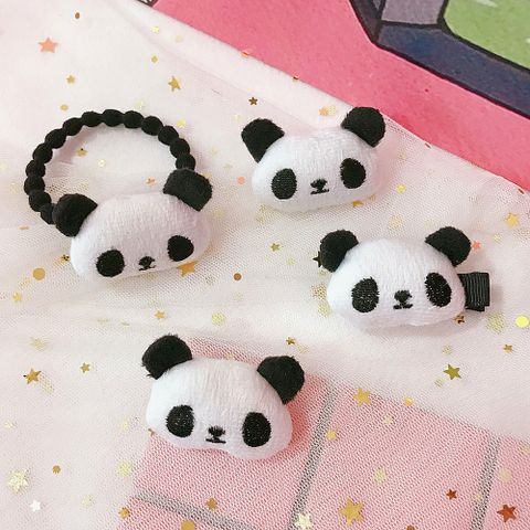 Cute Panda Plush Handmade Hair Clip Hair Tie Brooches 1 Piece