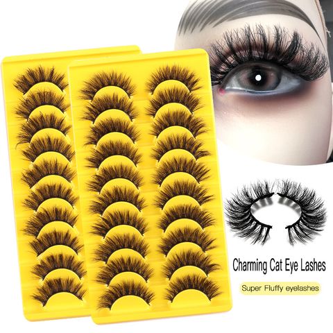 Elegant Glam Solid Color Imitation Mink False Eyelashes 1 Set