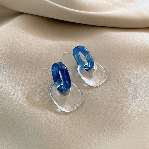 Fashion Heart Shape Flower Sterling Silver Plating Drop Earrings 1 Pair