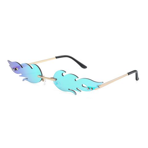 Fashion Flame Pc Special-shaped Mirror Frameless Women's Sunglasses
