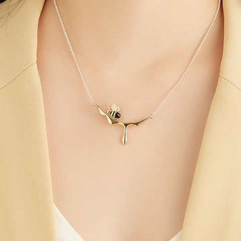 Simple Style Bee Sterling Silver Plating Necklace 1 Piece