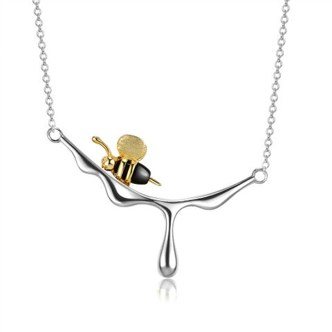 Simple Style Bee Sterling Silver Plating Necklace 1 Piece
