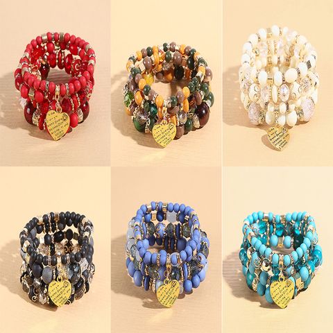 Bohemian Heart Shape Glass Wholesale Bracelets