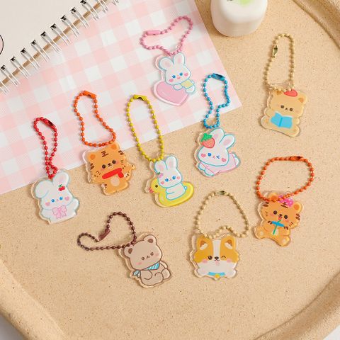 1 Piece Cute Rabbit Bear Arylic Women's Bag Pendant Keychain