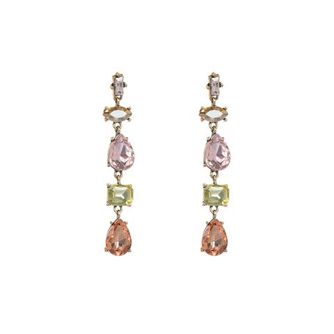 1 Pair Simple Style Water Droplets Alloy Inlay Artificial Rhinestones Women's Dangling Earrings