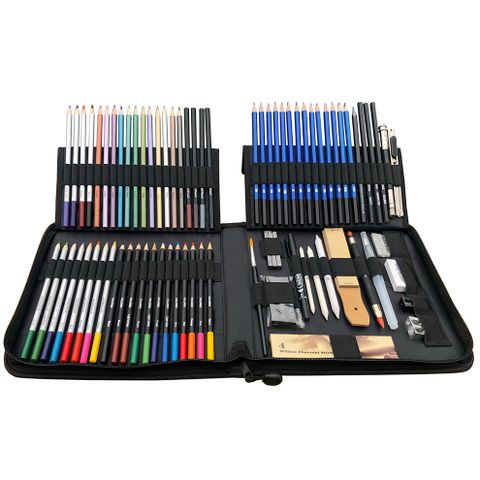 Cross-border 83 Sketch Colored Pencil Set Professional Art Painting Pencil Stationery Set Factory Wholesale