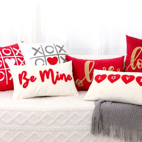 Fashion Letter Heart Shape Polyester Pillow Cases