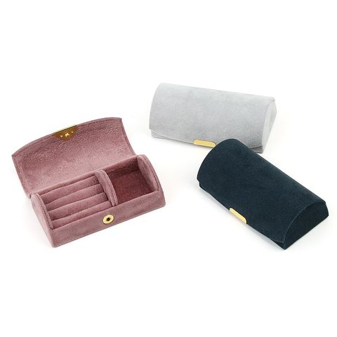 Simple Style Solid Color Flannel Wholesale Jewelry Boxes