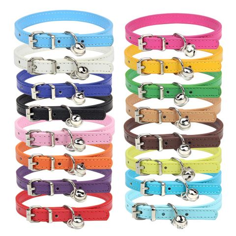 Cute Simple Solid Color Pet Dog Cat Bell Collar Pet Supplies Wholesale