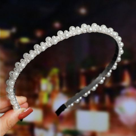 Fashion Solid Color Artificial Pearl Hair Band 1 Piece