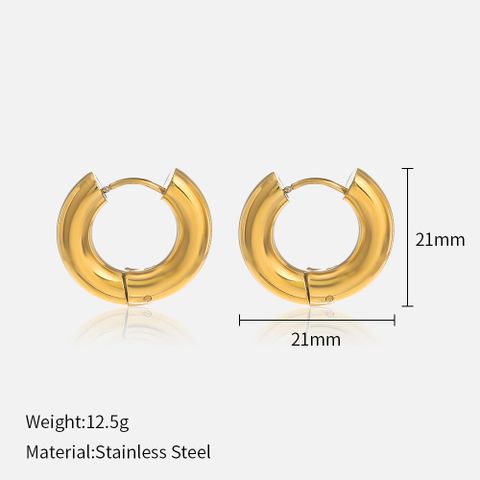 1 Pair Ig Style Simple Style Solid Color Plating Stainless Steel Gold Plated Earrings