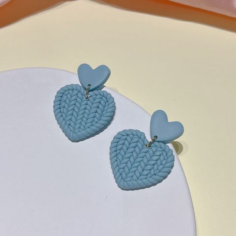 Simple Style Heart Shape Soft Clay Handmade Women's Drop Earrings 1 Pair