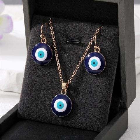 Fashion Devil's Eye Alloy Women's Earrings Necklace