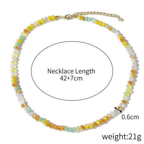 Simple Style Classic Style Color Block Stainless Steel Artificial Crystal Beaded Women's Necklace